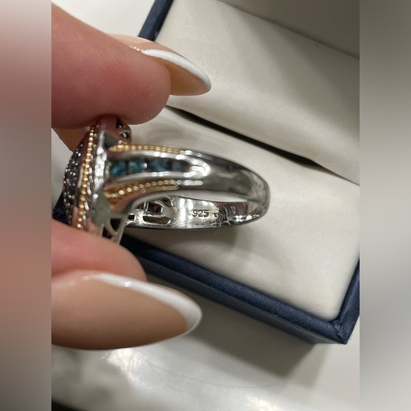 Victoria Wieck blue diamond and London blue topaz ring - Picture 3 of 6